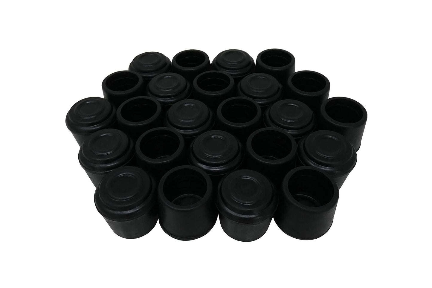 Shepherd Hardware 8762E Leg Tips 1-Inch Inside Diameter Rubber Chair Leg Caps, 24 Pack, Black
