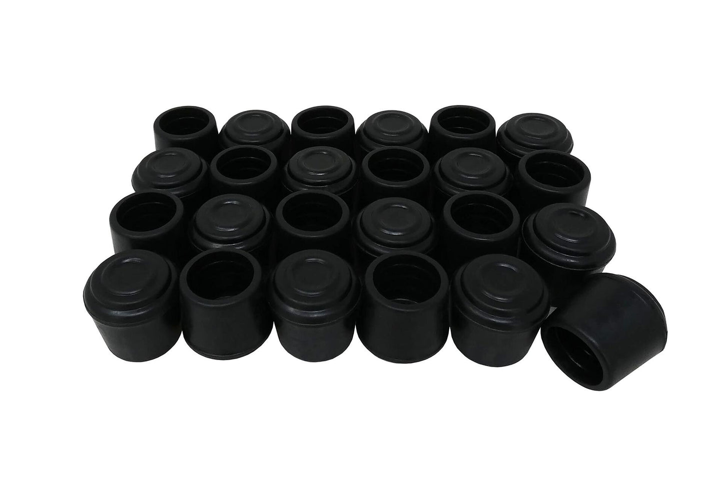 Shepherd Hardware 8762E Leg Tips 1-Inch Inside Diameter Rubber Chair Leg Caps, 24 Pack, Black