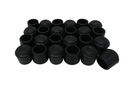 Shepherd Hardware 8762E Leg Tips 1-Inch Inside Diameter Rubber Chair Leg Caps, 24 Pack, Black