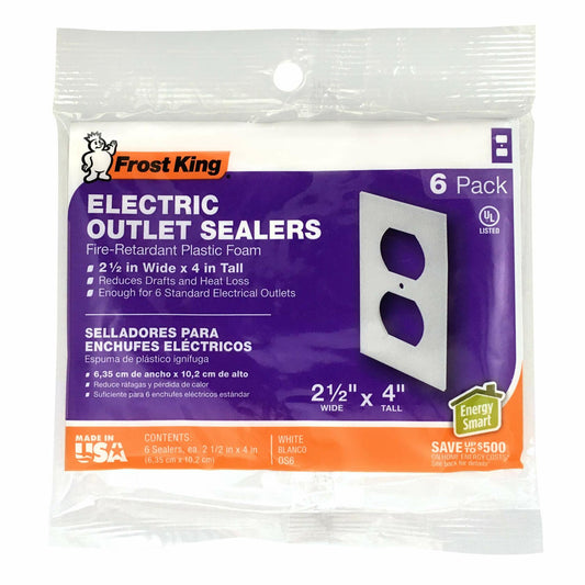 Frost King OS6H Foam Outlet Sealer, 2-1/2" x 4", White