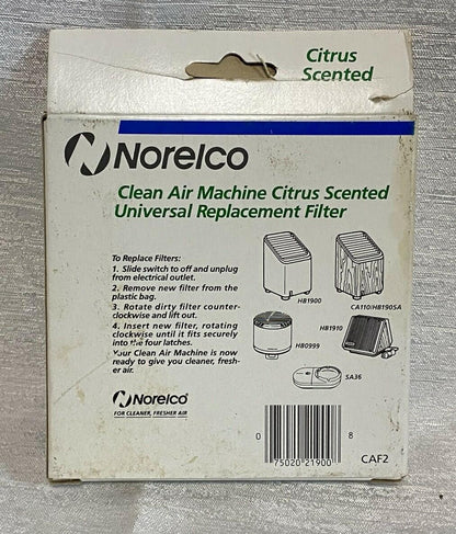 Norelco Clean Air Machine Universal Replacement Filter CAF2 Citrus Scent Genuine