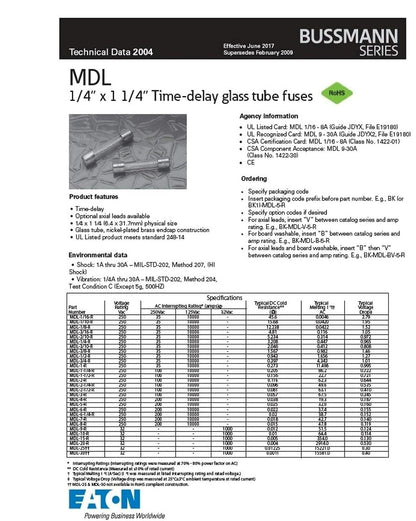 Bussmann MDL-10 Buss Fuse MDL10 10A 32V (Pack of 5)