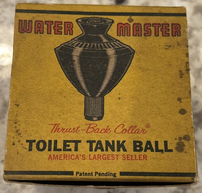 Vintage Water Master Thrust Back Collar Toilet Tank Ball With Original Box