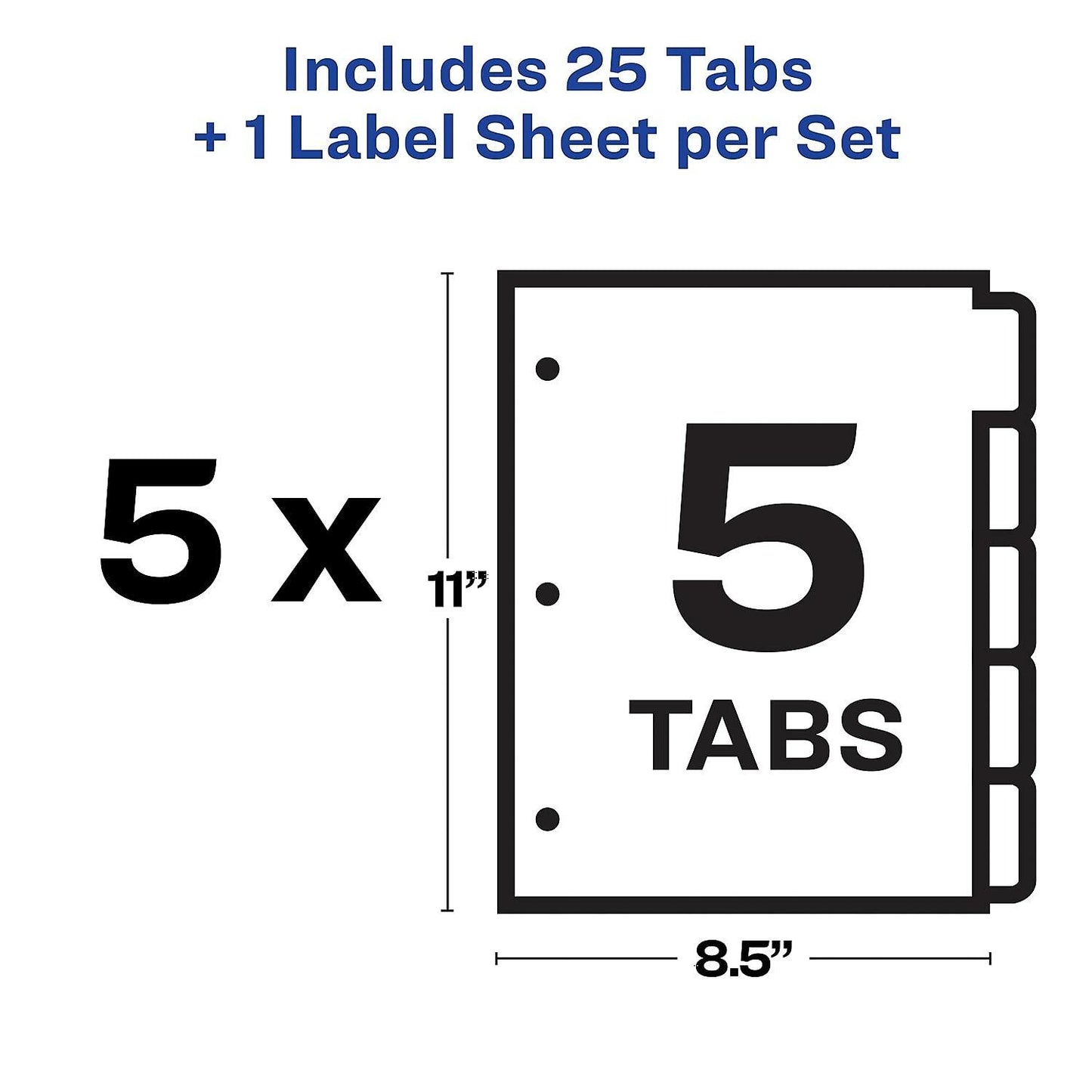 Avery 5 Tab Print & Apply Dividers, Index Maker, 5 Sets (11436)