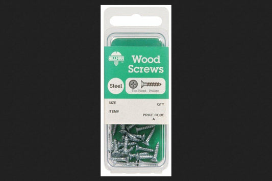 Hillman No. 6 x 1/2 in. L Phillips Flat Head Zinc-Plated Steel Wood Screws 30 pk