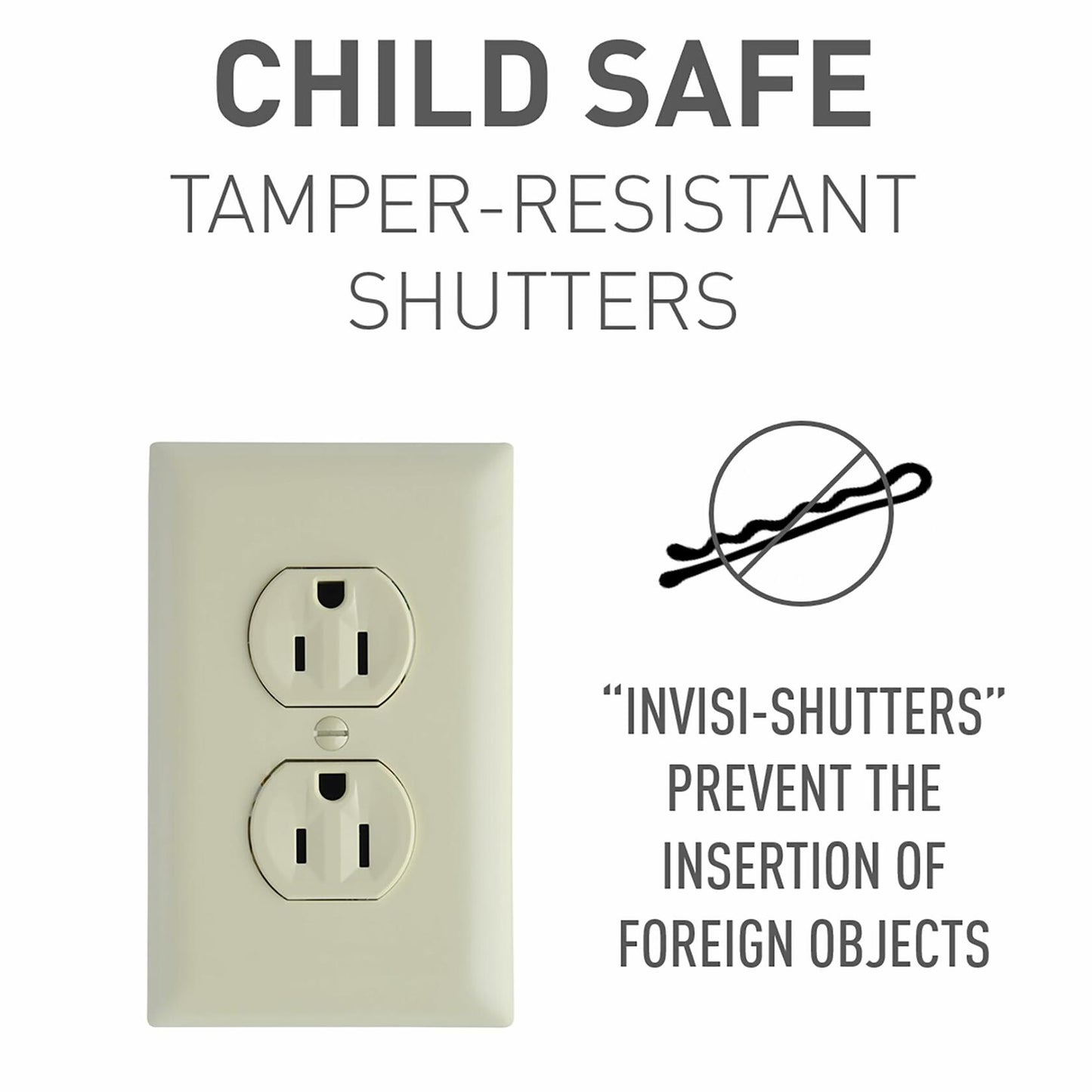 Pass and Seymour 3232R-I Ivory Tamper Resistant Duplex Receptacle 15A 125V