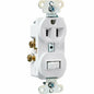 Legrand Pass & Seymour 691WCC6 Combination Switch, One 15 Amp 120/125V Single Pole Toggle Switch and One Outlet Receptacle, Grounding, White (1 Count)