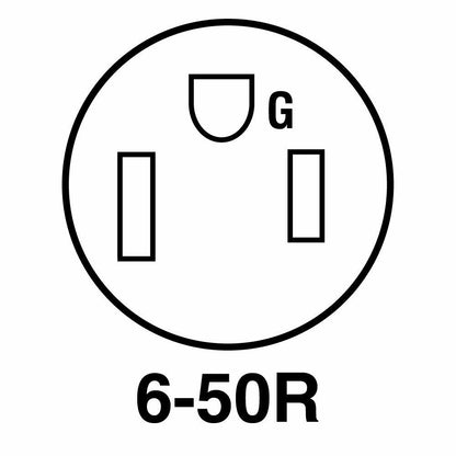 Legrand Pass & Seymour 3804CC6 50 Amp 250V 2 Pole 3 Wire Power Outlet Flush Receptacle, NEMA 6 50R, Black (1 Count)