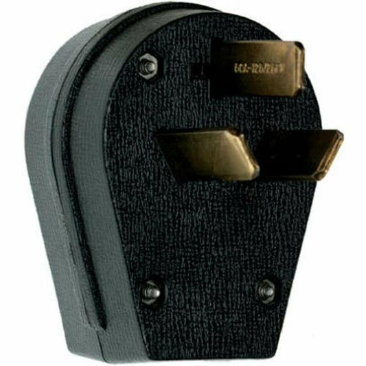 Legrand Pass & Seymour 3861CC6 30 Amp 125/250V 3 Pole 3 Wire Dryer Angle Plug, NEMA 10 30P, Black (1 Count)