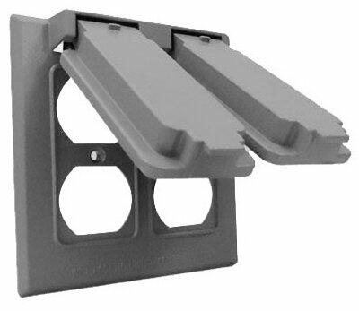 Hubbell Electrical 2C-2D Double Gang Flip Cover- Gray