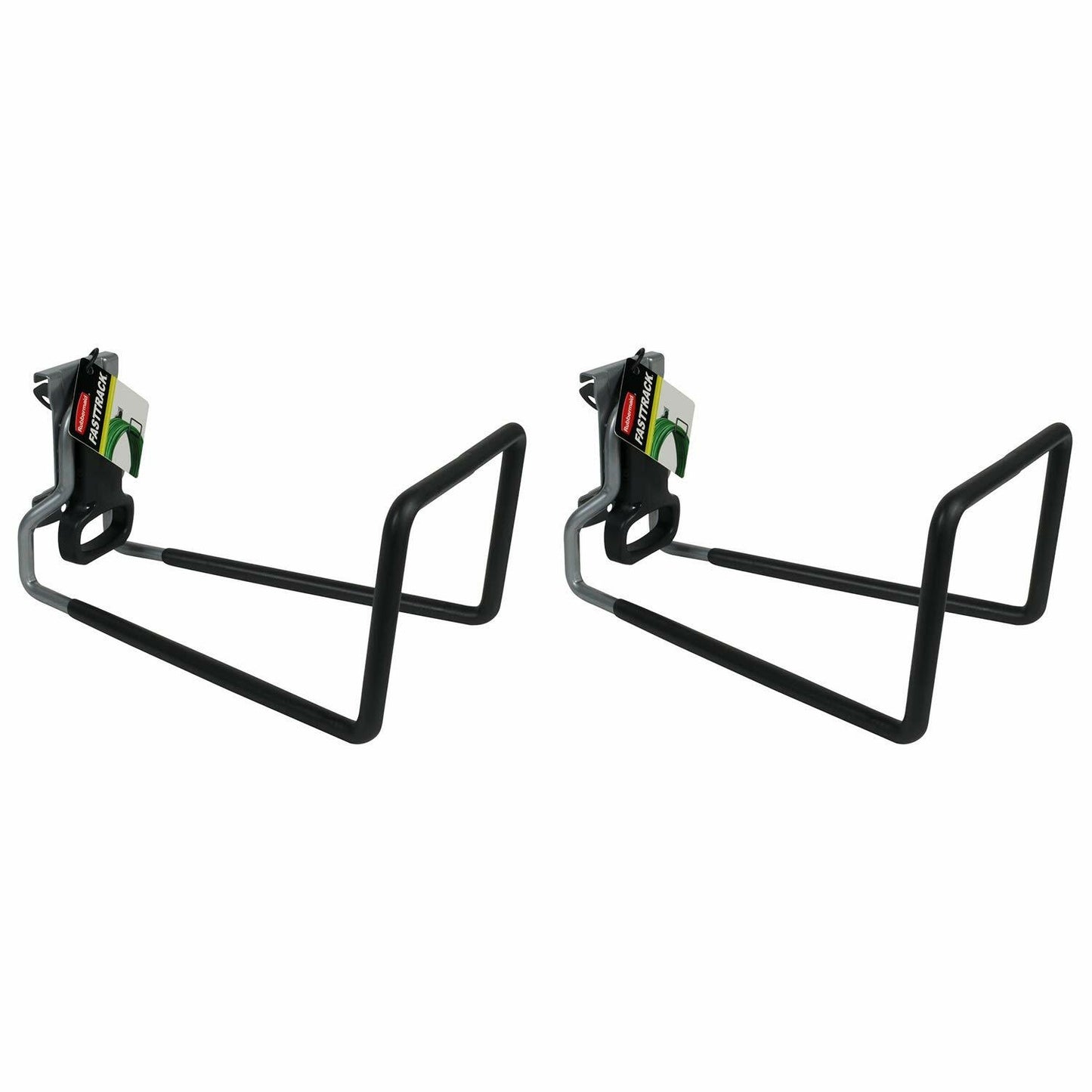 Rubbermaid FastTrack Rail Garage Storage System Water Hose Hook, Black (2 Pack)