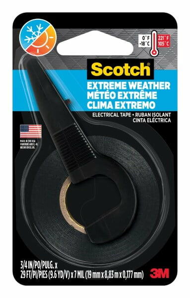 Scotch® Extreme Weather Vinyl Electrical Tape with Dispenser, .75 in. x 350 in. x 7 mil