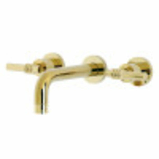 Kingston Brass KS8122ML Milano 2-Handle 8 in. Wall Mount Bathroom Faucet, Polished Brass