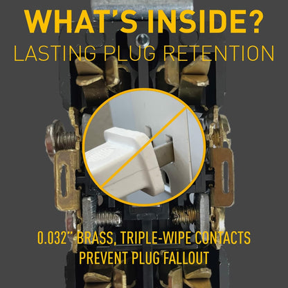 Legrand Pass & Seymour CRB5262ICC12 15 Amp Construction Specification Grade Duplex Receptacle Outlet, Back and Side Wire, Ivory (1 Count)