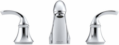 KOHLER ‚Äé10272-4-CP Forte Sculpted Widespread Lav Faucet, Bathroom Sink Faucet with Sculpted Lever Handles, Polished Chrome