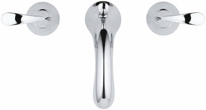 KOHLER ‚Äé10272-4-CP Forte Sculpted Widespread Lav Faucet, Bathroom Sink Faucet with Sculpted Lever Handles, Polished Chrome