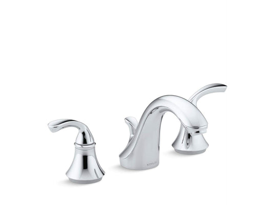 KOHLER ‚Äé10272-4-CP Forte Sculpted Widespread Lav Faucet, Bathroom Sink Faucet with Sculpted Lever Handles, Polished Chrome