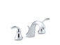 KOHLER ‚Äé10272-4-CP Forte Sculpted Widespread Lav Faucet, Bathroom Sink Faucet with Sculpted Lever Handles, Polished Chrome