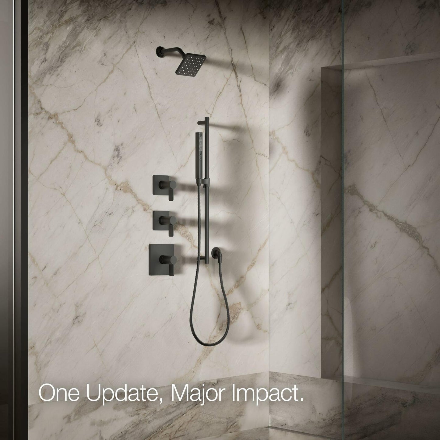 Kohler 24805-G-BL Parallel® Single-function showerhead, 1.75 gpm, Matte Black