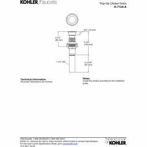 KOHLER Pop-Up Clicker Drain