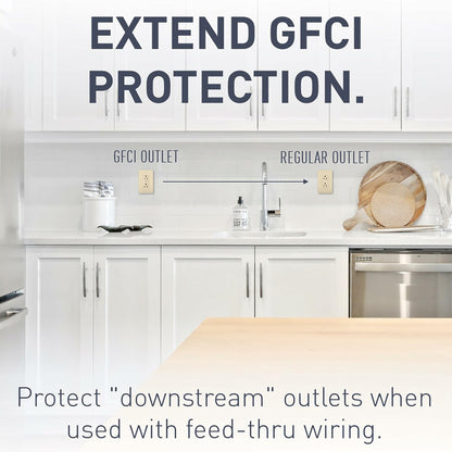 Legrand radiant 1597TRICCD4 15 Amp GFCI Self Test Tamper Resistant Decorator Duplex Outlet, Ivory (1 Count)