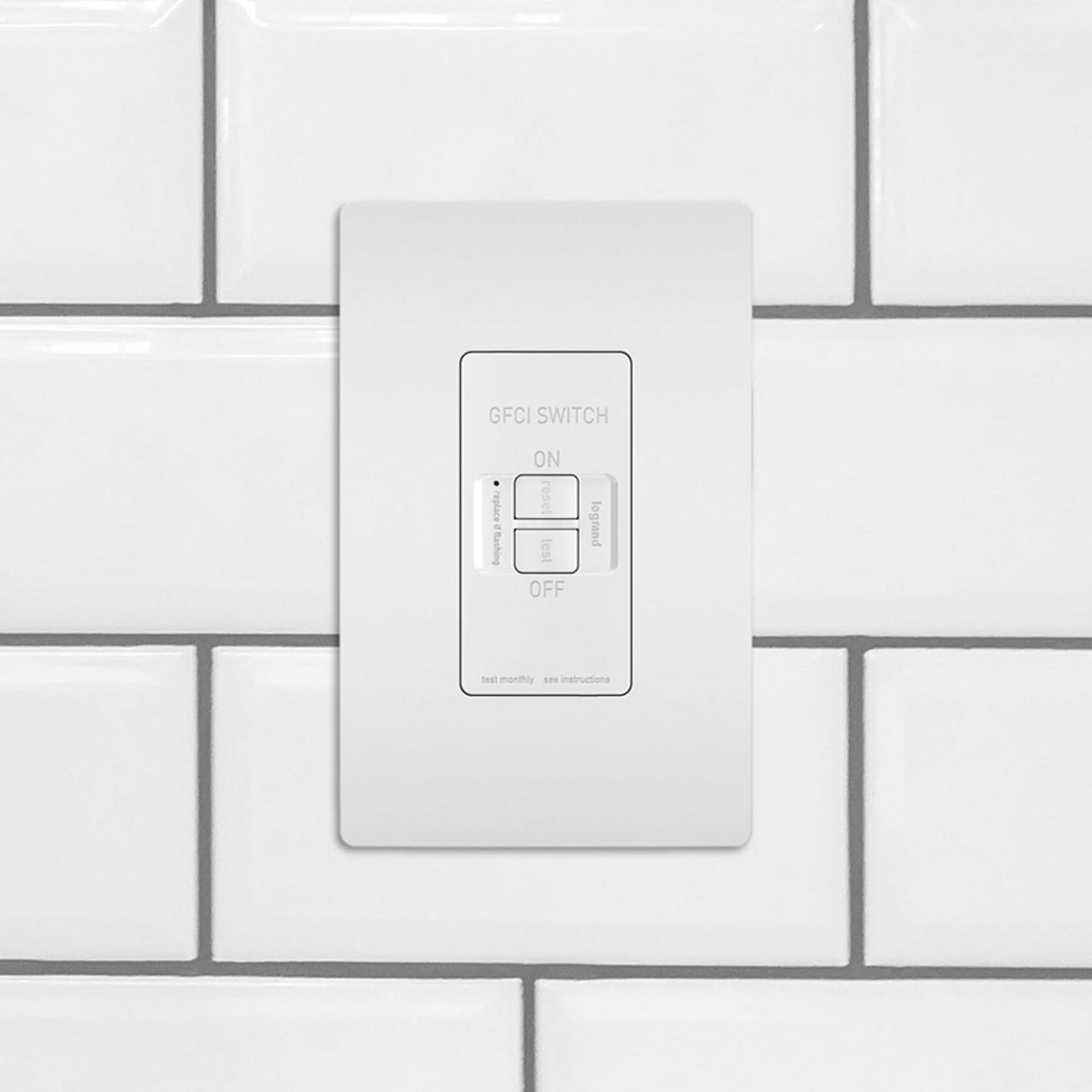 Legrand Radiant 2087WCCD4 20 Amp GFCI Self Test Deadfront Decorator Duplex Outlet, White (1 Count)