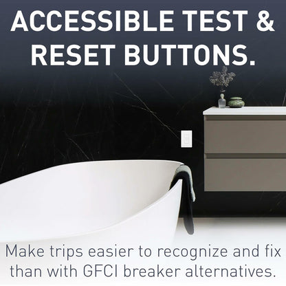 Legrand Radiant 2087WCCD4 20 Amp GFCI Self Test Deadfront Decorator Duplex Outlet, White (1 Count)