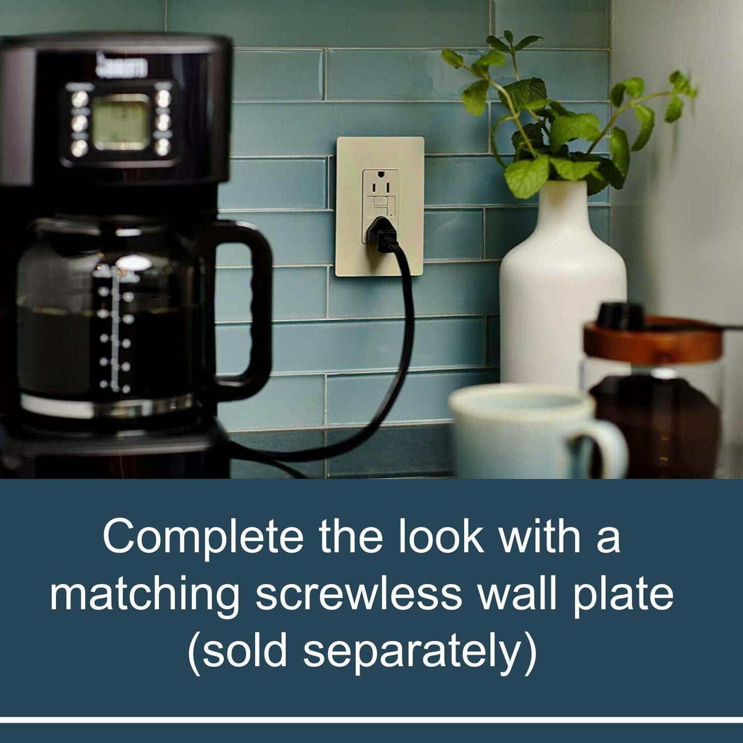 Legrand radiant 1597TRICCD4 15 Amp GFCI Self Test Tamper Resistant Decorator Duplex Outlet, Ivory (1 Count)