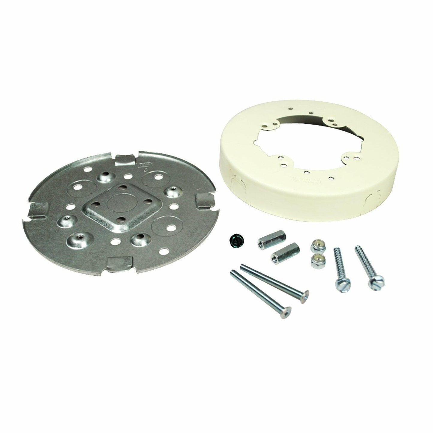 Legrand Wiremold V5738AF Metal Plastic Raceway for Extending Power, 500 and 700 Series, 5 1/2" Diameter Solid Base Fan Box, 1" Deep, White (1 Pack)