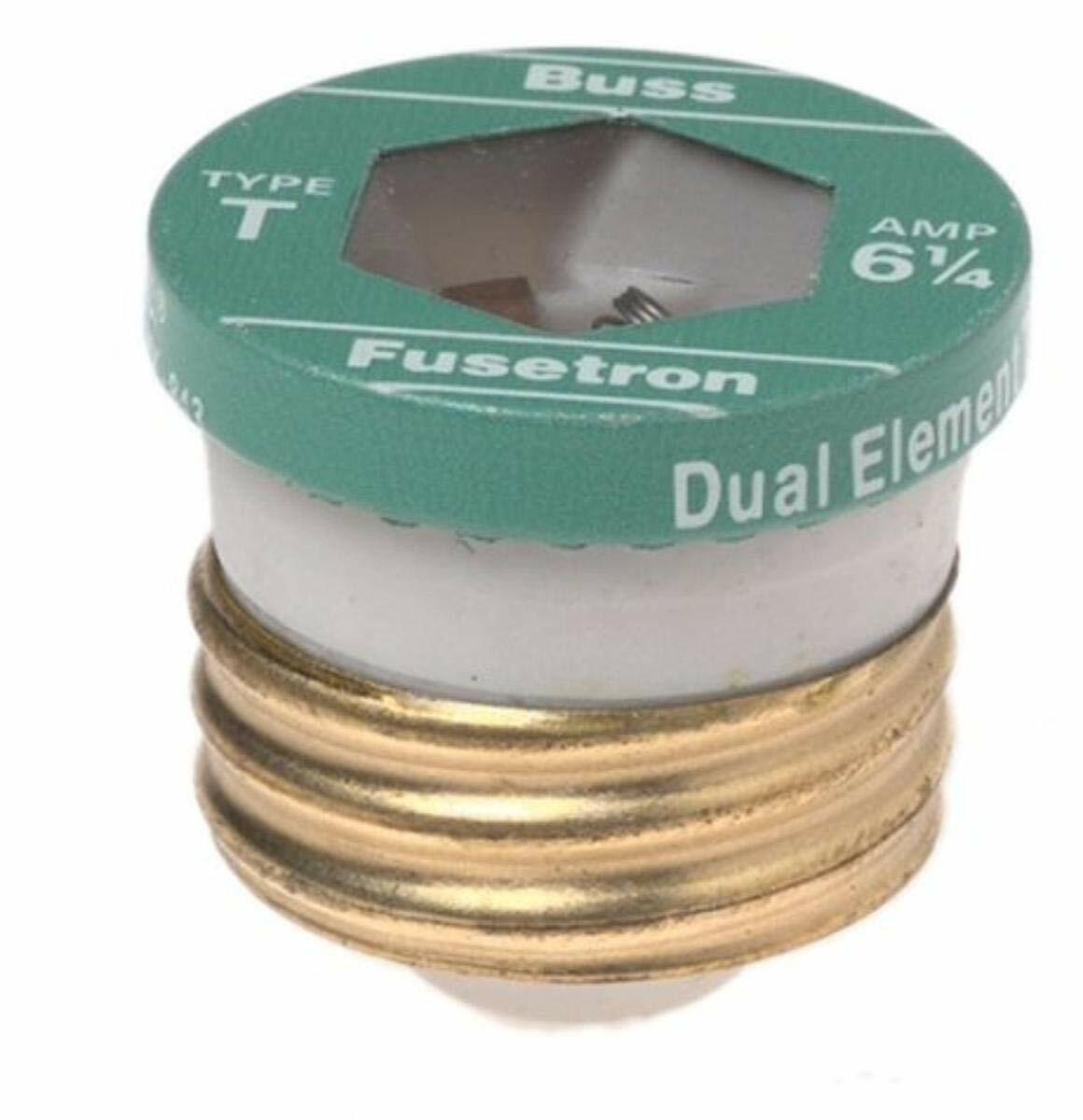 Cooper Bussmann BP/T-6-1/4 T Plug Fuse, 6-1/4 Amp