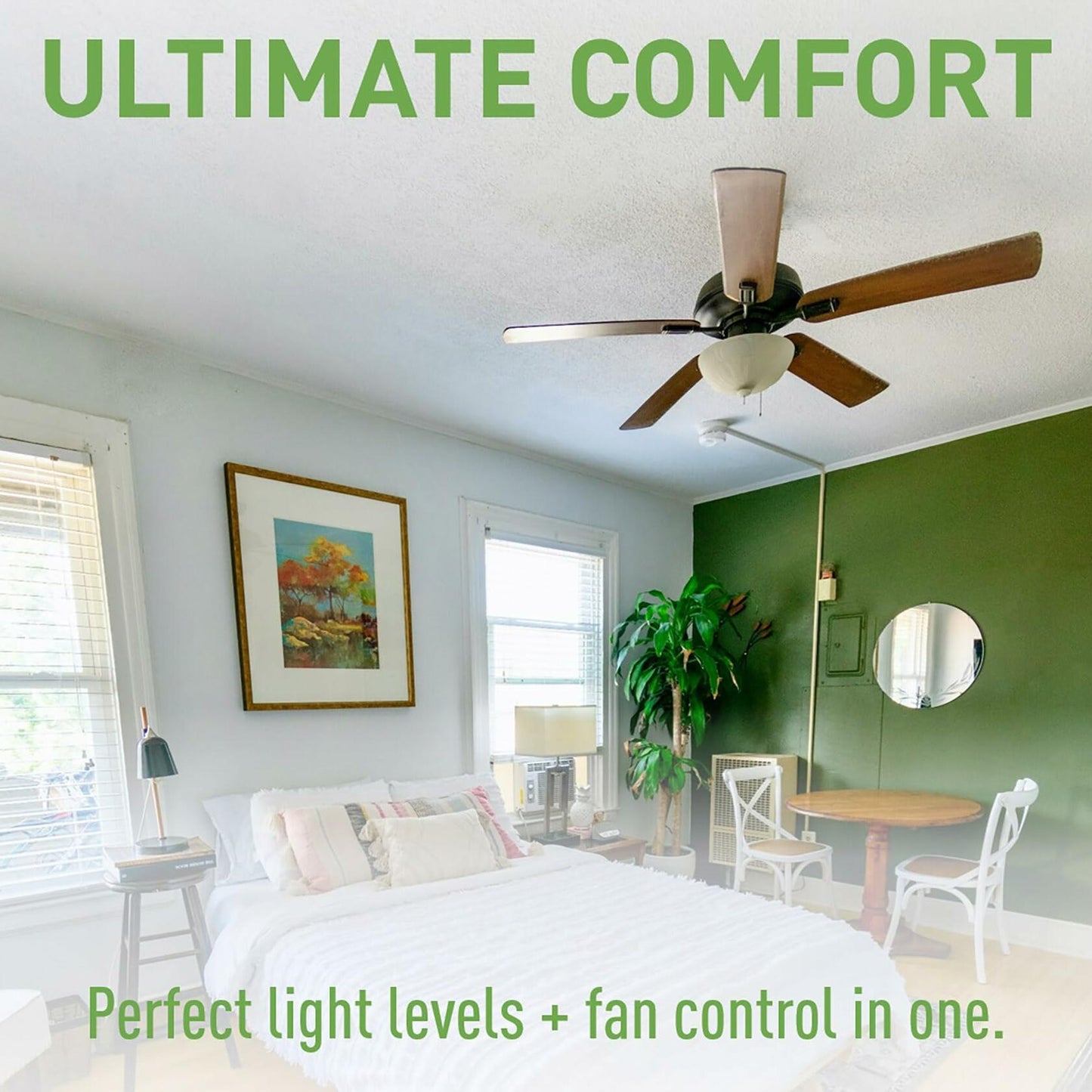Legrand Pass & Seymour LSCLDC163PWCCV4 450W LS Series Preset Dimmer Light Switch for Dimmable LED and CFL Bulbs Plus 1.6A Fan Control, Single Pole/3-Way, White (1 Count)