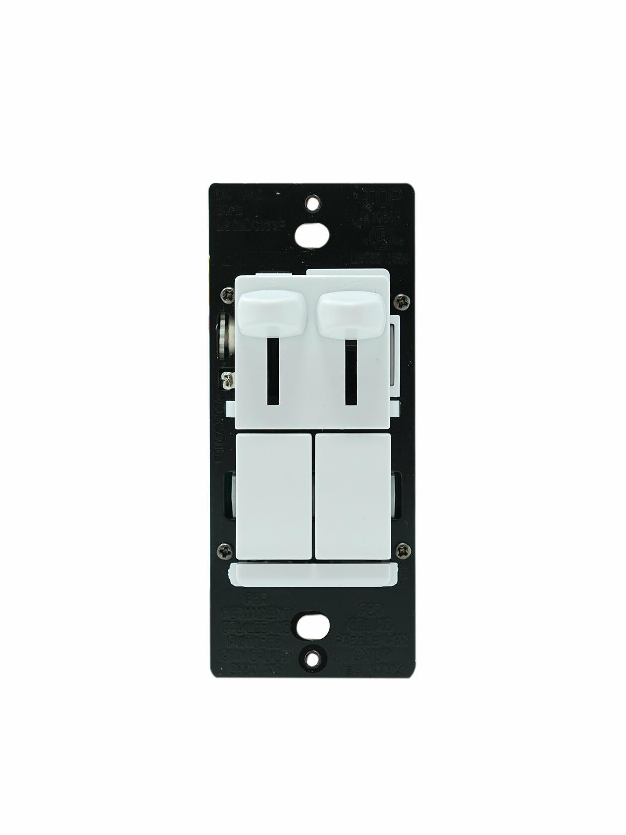 Legrand Pass & Seymour LSCLDC163PWCCV4 450W LS Series Preset Dimmer Light Switch for Dimmable LED and CFL Bulbs Plus 1.6A Fan Control, Single Pole/3-Way, White (1 Count)