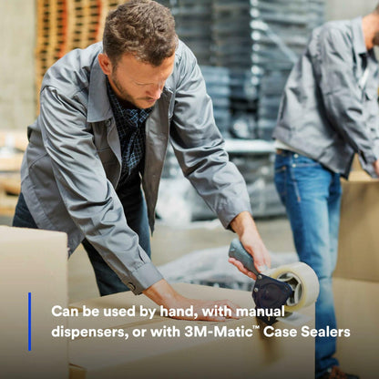 Scotch High Tack Box Sealing Tape 375+, Film Backing with Synthetic Rubber Adhesive, Clear Color, 48 mm x 50 m, 36/Case