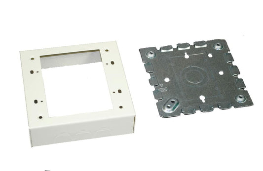 Wiremold Metal Raceway, Extending Power On-Wall Shallow Switch and Receptacle Box Fitting, Ivory, 2-Gang, V5747-2