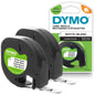 DYMO LT Paper Labels, Black Print on White Labels, 1/2-Inch x 13 Feet, 2 Rolls