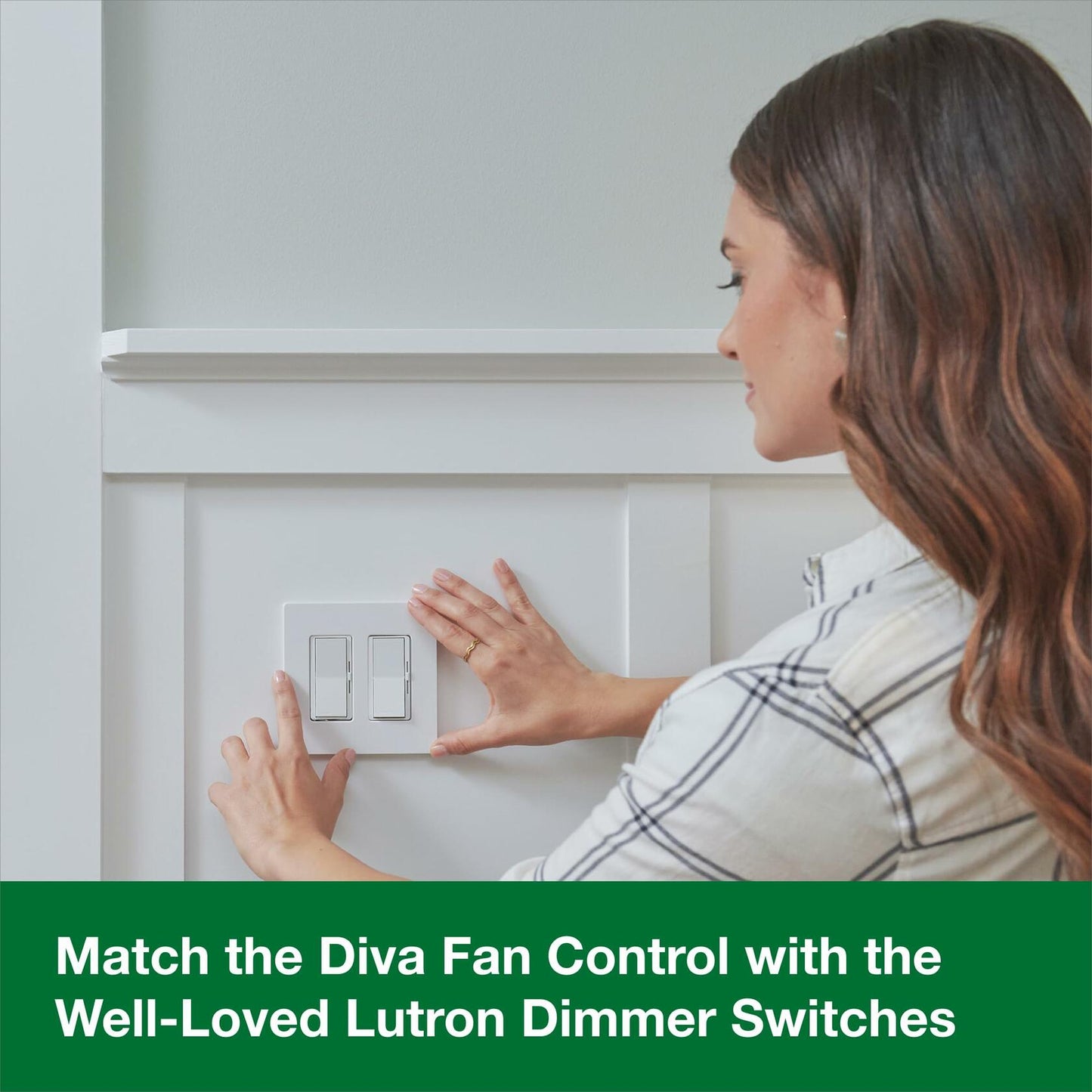 Lutron Diva 3-Speed Fan Control, Single-Pole/3-Way, DVFSQ-F-WH, White