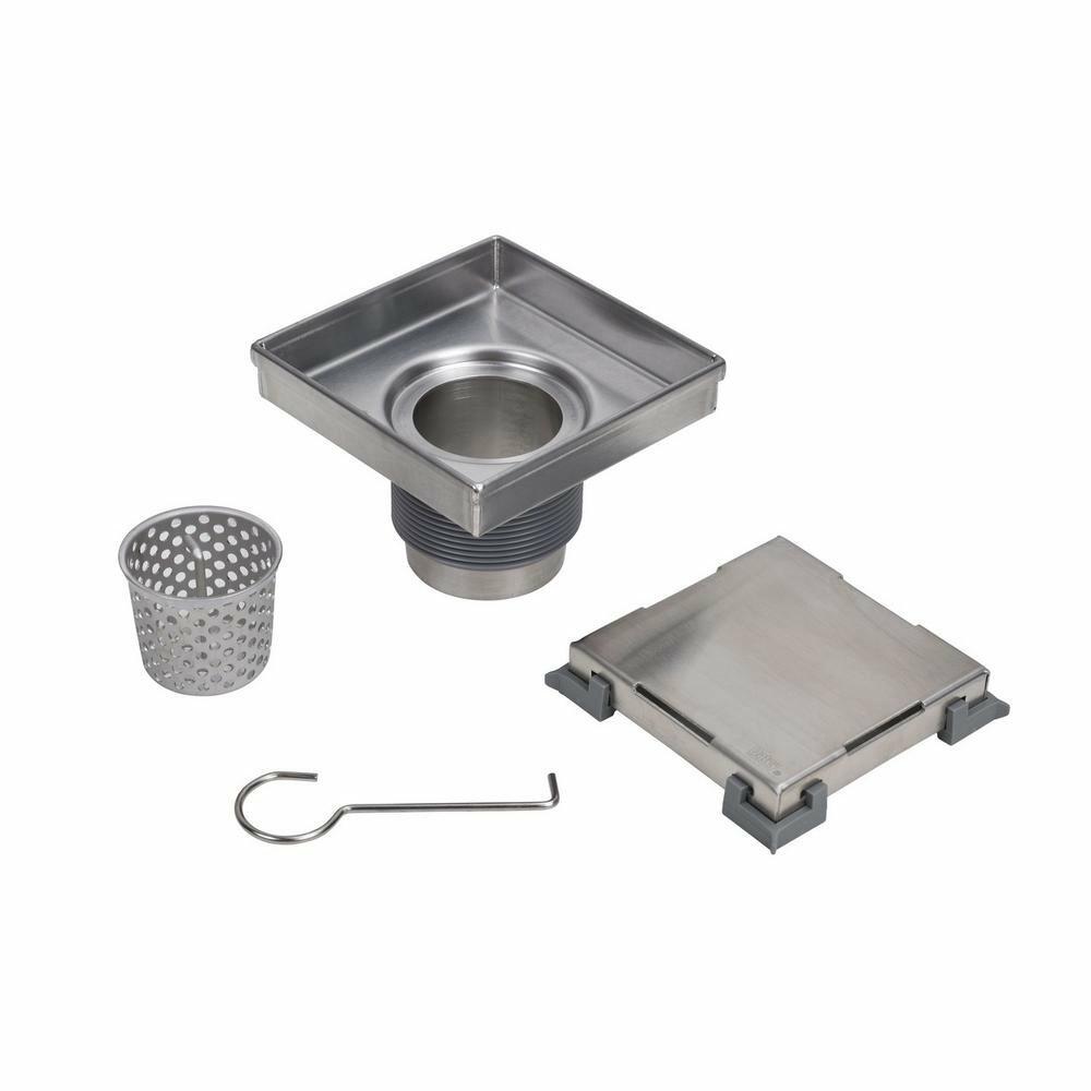 Designline 4 in. x 4 in. Square Drain Tile-in Grate
