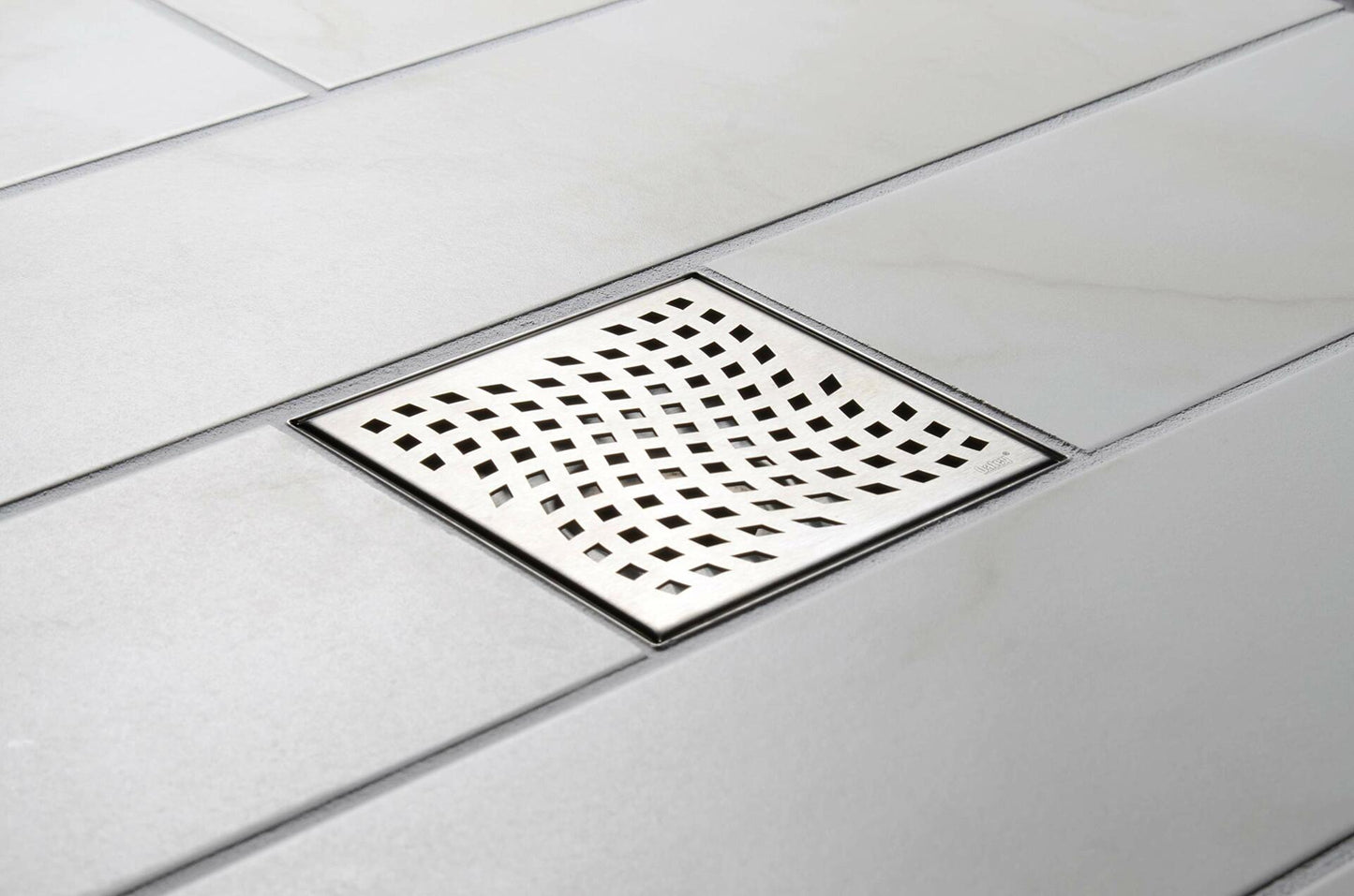 Designline 4 in. x 4 in. Square Drain Wave Grate