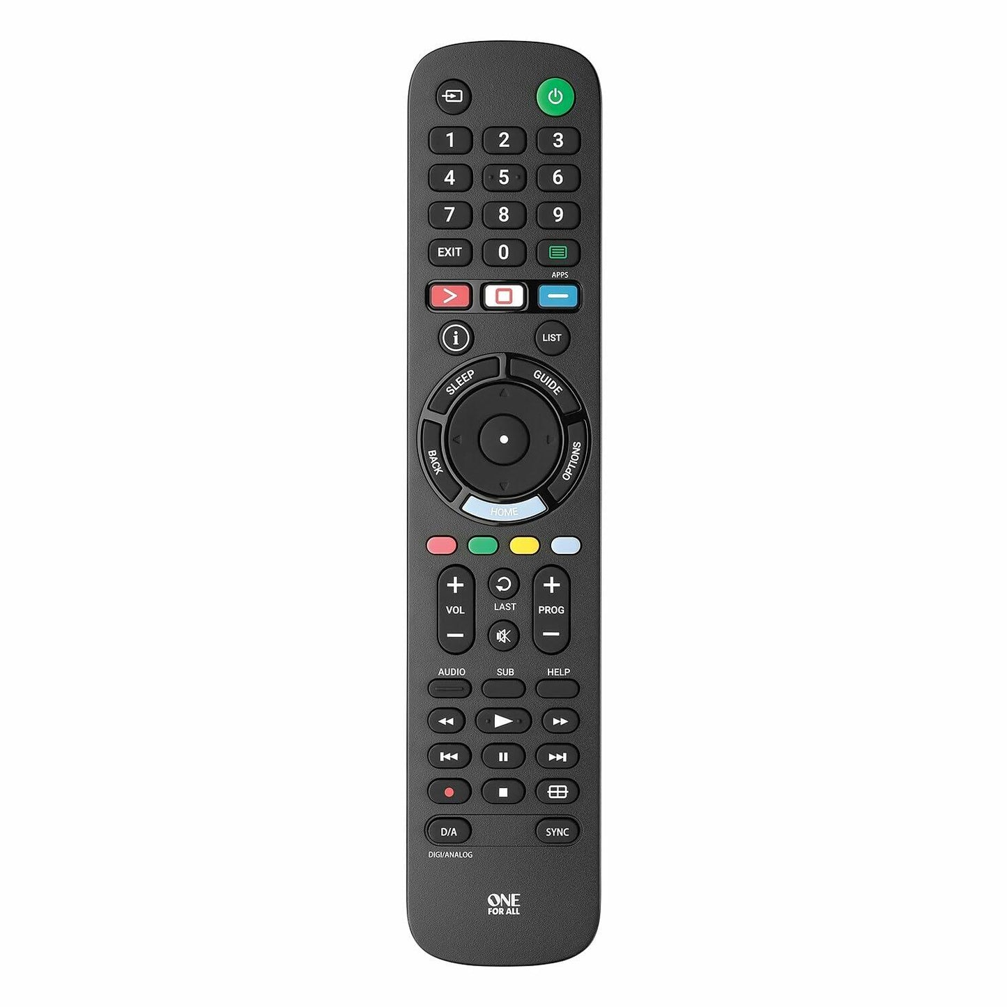 One For All TV Replacement Remote Compatible with Sony TVs Only (LCD, LED, OLED, Plasma) - Ideal Replacement Remote Control with Same Functions as The Original Remote, Black, Model URC4812