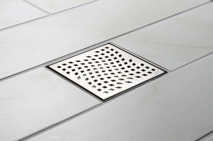 Designline 6 in. x 6 in. Square Drain Wave Grate