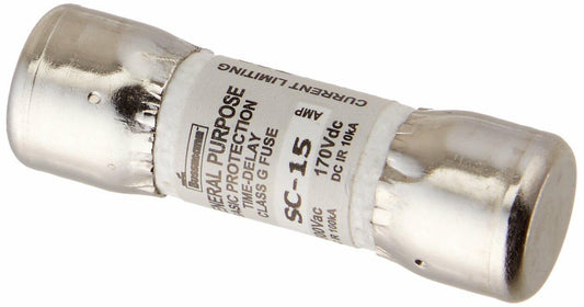 Bussmann BP/SC-15 15 Amp Time-Delay Class G Melamine Tube, 600V UL Listed Carded, 2-Pack