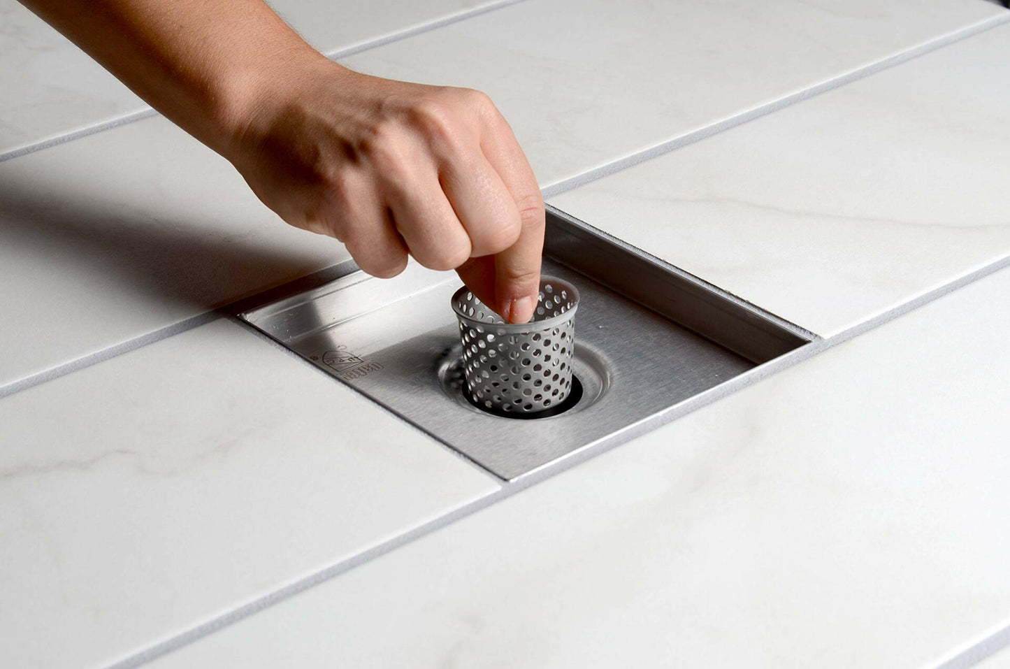 Designline 4 in. x 4 in. Square Drain Wave Grate