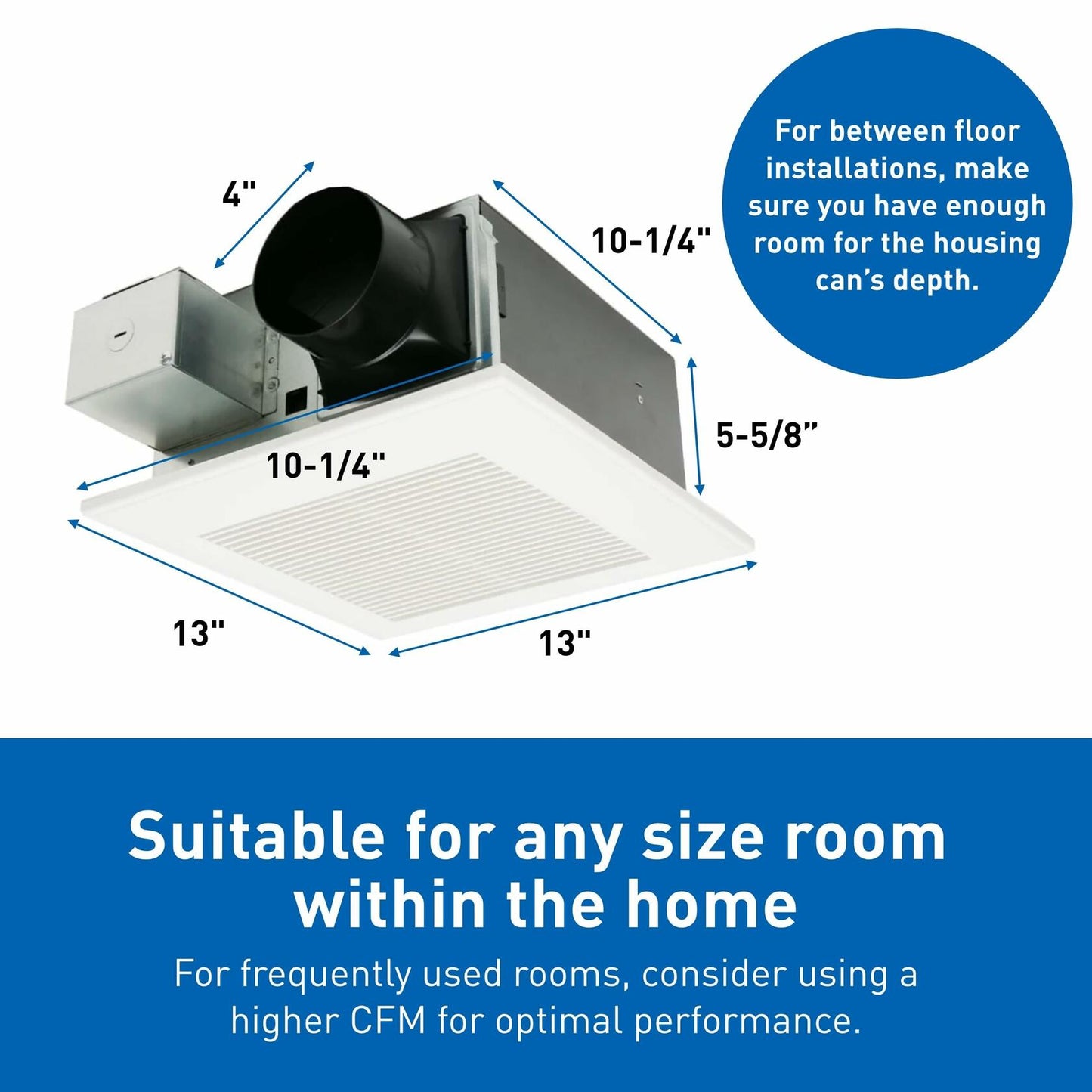 Panasonic WhisperFit Retrofit Ceiling Mount Bathroom Exhaust Fan, 50-80-110 CFM, FV-0511VF1