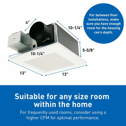 Panasonic WhisperFit Retrofit Ceiling Mount Bathroom Exhaust Fan, 50-80-110 CFM, FV-0511VF1