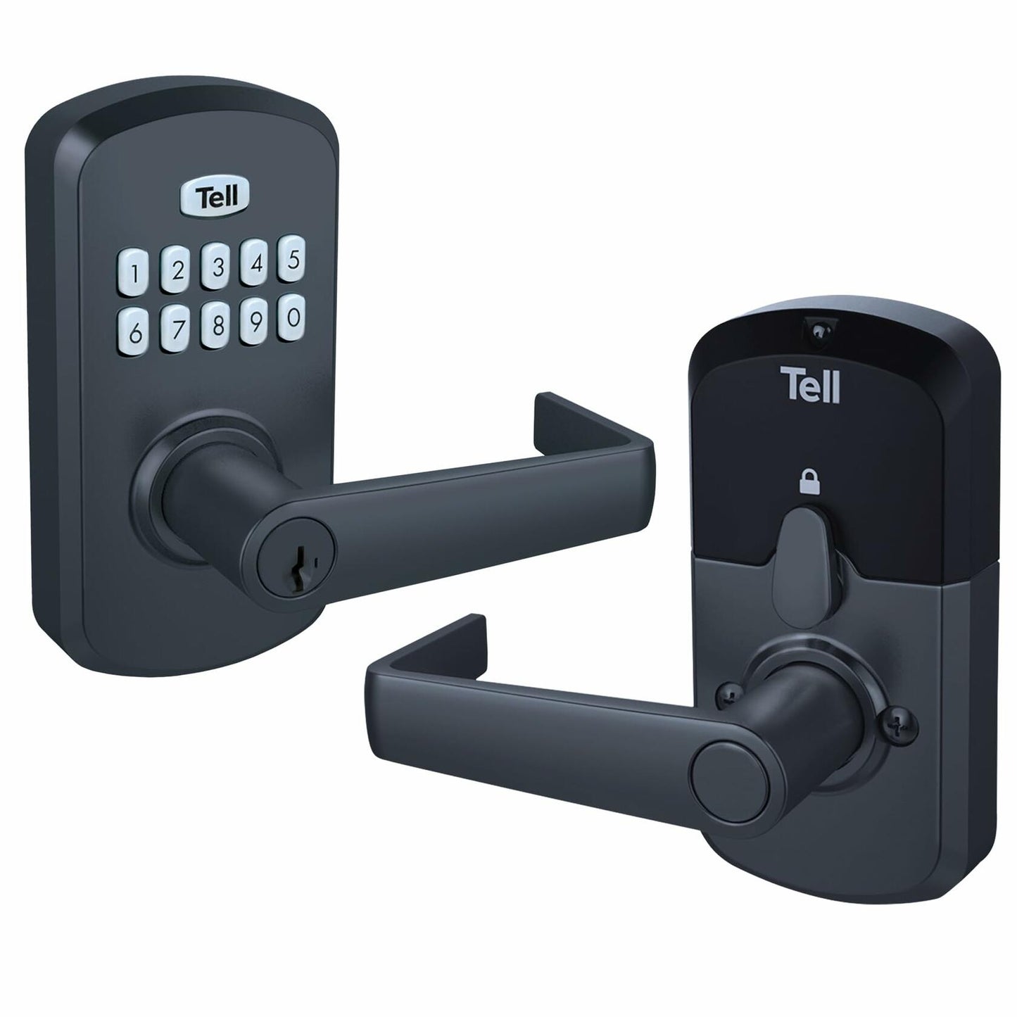 Tell Commercial Electronic Keypad Lock with Cortland Lever Matte Black