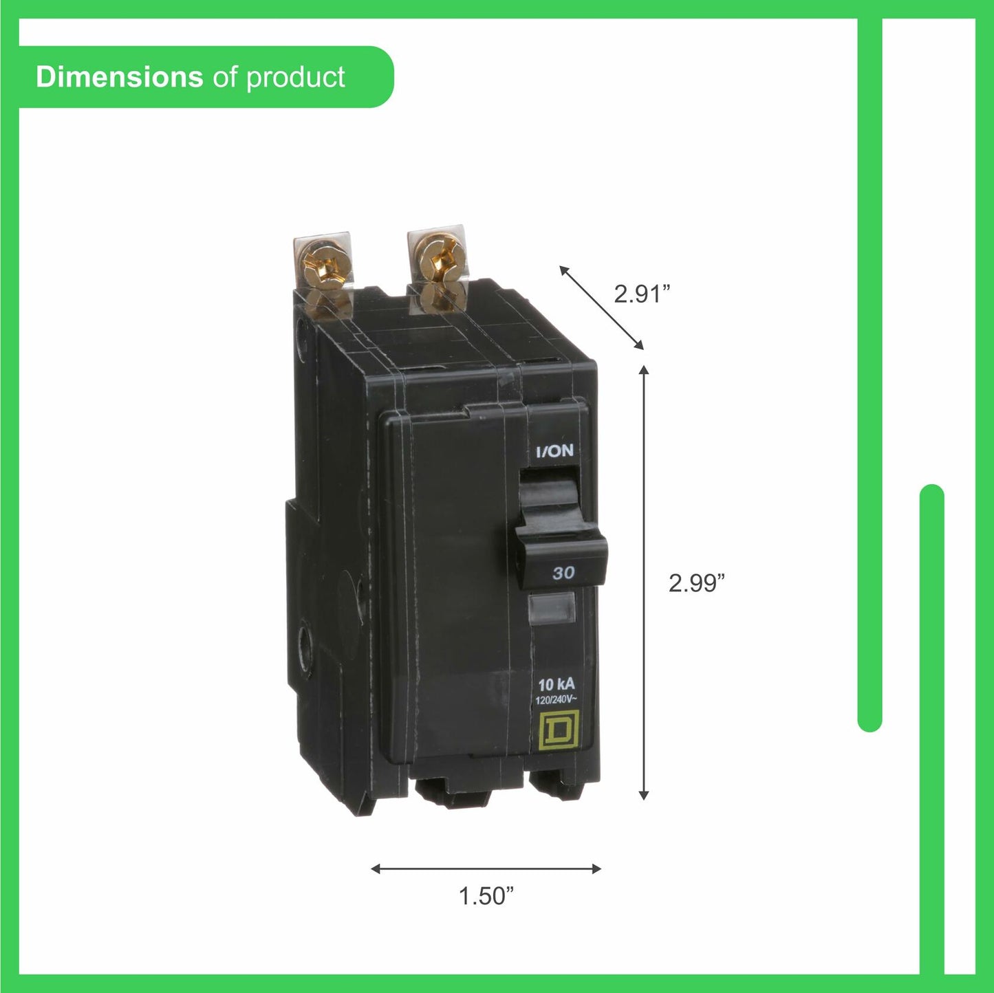 Square D by Schneider Electric Square D - QOB230CP Circuit Breaker, Black