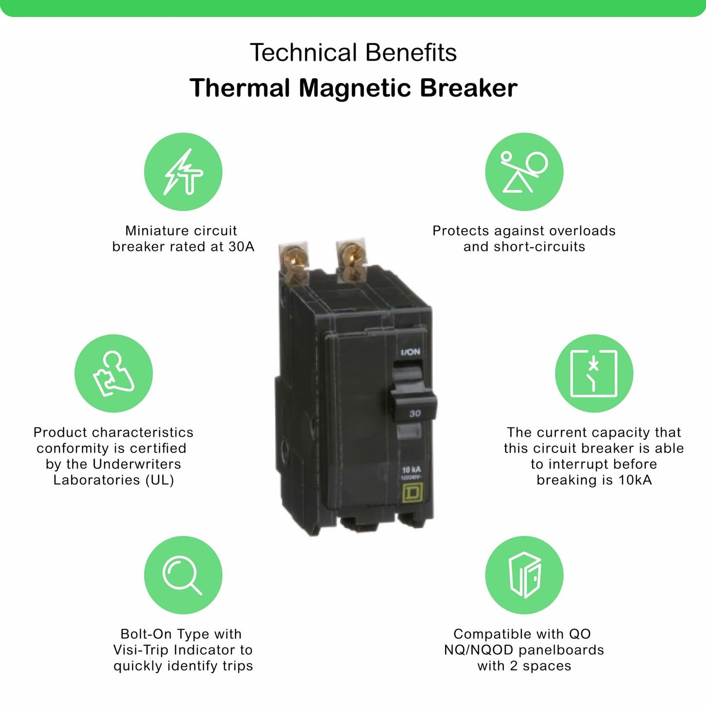 Square D by Schneider Electric Square D - QOB230CP Circuit Breaker, Black