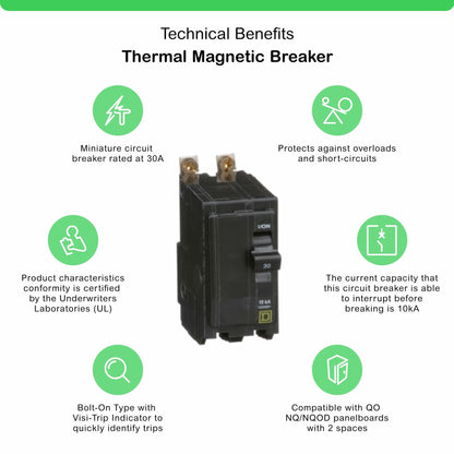 Square D by Schneider Electric Square D - QOB230CP Circuit Breaker, Black