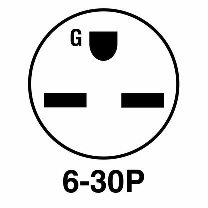 Legrand Pass & Seymour 3869CC6 30/50 Amp 250V 2 Pole 3 Wire Angle Plug, NEMA 6 30P and 6 50P, Black (1 Count)