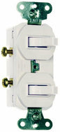 Legrand Pass & Seymour 690WGCCC5 Combination Switch, Two 15 Amp 120/277V Single Pole Toggle Switches, Grounding, White (1 Count)
